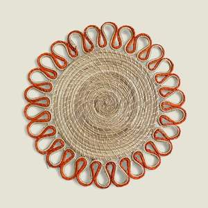 Custom Natural Woven Water Hyacinth Placemat Seagrass Thick Rattan Round Non-Slip Handmade Braided <b>Dinner</b> Tablemat Placemats - Product Image 6