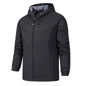 Veste coupe-vent unisexe sur mesure avec logo, taille plus, imperméable, à fermeture éclair, à capuche, col montant, teinte, pour l'extérieur - Product Image 4