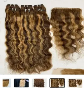 Cabello humano virgen de buena calidad directamente de fábrica con tramas de cabello humano inalteradas de tamaño personalizado de extensiones de cabello de la India - Product Image 3
