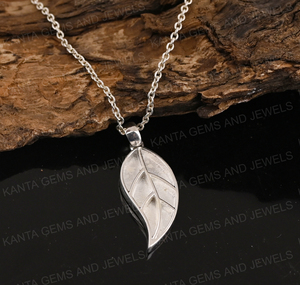 Colgante de hoja en blanco de Plata de Ley 925, ajuste bueno para Resina y cenizas, recuerdo de trabajo/leche materna, regalo DIY para amantes de la naturaleza - Product Image 1