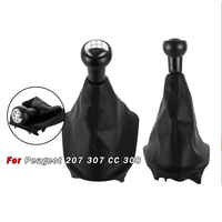 Accessoires automobiles en gros : Pommeau de levier de vitesse 5 vitesses pour Peugeot 207 307 CC 308, avec inverseur intégré