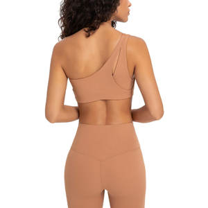 Reggiseno sportivo antiurto da donna elegante e taglie forti da donna a coste monospalla Top <span class=keywords><strong>Sexy</strong></span> con ritagli per correre atletici - Product Image 4