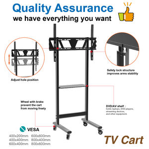 플로팅 모바일 <span class=keywords><strong>TV</strong></span> 카트 최대 VESA 800*600mm 장착 높이 조절 가능한 바닥 <span class=keywords><strong>TV</strong></span> 스탠드 - Product Image 3