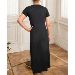 Robe longue en viscose à manches courtes et col en V pour femme Jane's - Coupe ajustée élégante et décontractée pour l'été, idéale pour le quotidien, tailles S-3XL - Product Image 5
