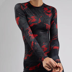 Wholesale Custom <b>Womens</b> Long Sleeve <b>Rashguard</b> Compression Shirt OEM Sports Top - Product Image 1