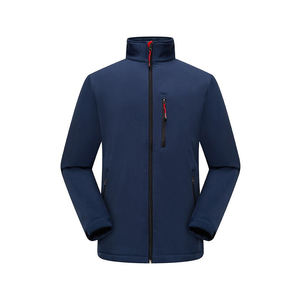 Veste d'hiver Softshell personnalisée pour hommes, coupe-vent, imperméable, doublure en polaire, vêtements de travail zippés avec lettre. - Product Image 3