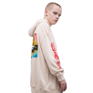 Venta al por mayor de sudaderas con logotipo personalizado unisex hombres mujeres manga larga de algodón orgánico de gran tamaño liso sudaderas con capucha - Product Image 2