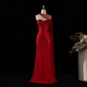 Robes de soirée sirène asymétriques en maille à une épaule Jancember LSZ711 - Product Image 2