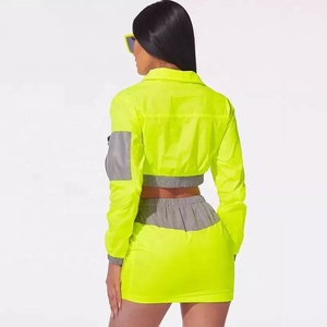 Custom Women Spring 2022 Biker Crop Top and <b>Skirt</b> Set Two Piece <b>Short</b> Set Women Athleisure Wear <b>Skirt</b> Sets - Product Image 5