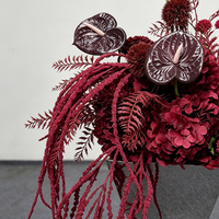 Décoration de mariage, boule de fleurs artificielles, Anthurium, Amaranthus, ornement floral pour longue table de banquet, bar à desserts