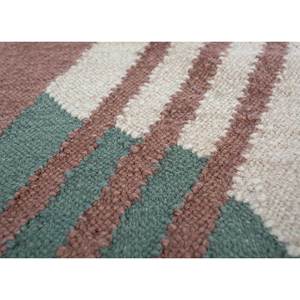 พรมขนสัตว์ทอลายตารางสีน้ำเงิน รุ่น Adwl-13063 ทำด้วยมือ รูปทรงสี่เหลี่ยมผืนผ้า ลายแบบนามธรรม สำหรับห้องนอน ห้องนั่งเล่น ทางเดิน ลายเพชร - Product Image 3