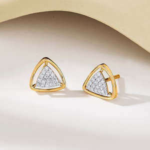 Pendientes de Diamantes Tri Nova Gold Stud para Mujer - Product Image 1