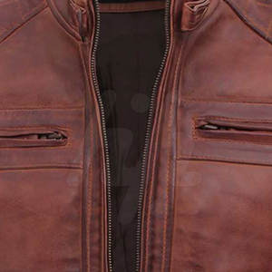 แจ็กเก็ตหนังคุณภาพสูงสำหรับผู้ชายคอตั้งมีซิปรูดขึ้นแฟชั่นผ้าขนสัตว์ระบายอากาศได้ดีบริการ OEM สำหรับฤดูหนาว - Product Image 5