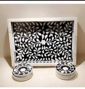 Elegante juego de posavasos de madera con caja de almacenamiento impresa, vajilla duradera hecha a mano, decoración de mesa moderna para cocina y sala de estar - Product Image 6