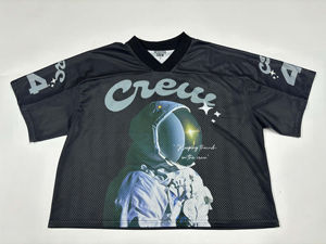 Jersey de fútbol Retro personalizado de fábrica, ropa de fútbol americano de gran tamaño con malla de poliéster, ropa de calle, Jersey recortado - Product Image 4