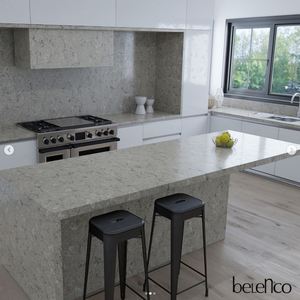 Encimera de cocina de cuarzo pulido Terre Grey Carrara de 2 cm y 3 cm para uso comercial en construcción a granel - Product Image 3