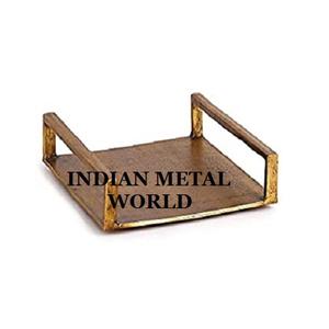 Bandeja de comida de metal de tamaño y forma personalizada hecha a mano, bandeja de servicio de metal de mesa de hotel para bandejas de servicio de gran venta - Product Image 2