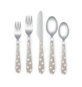 Ensemble de couverts en acier inoxydable avec poignée colorée imprimée Ensemble en acier miroir pour le dîner de table - Product Image 1