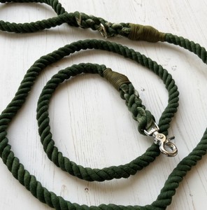 Laisse pour chien en corde de coton verte, personnalisez la laisse de votre chien - Product Image 3