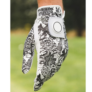Gants de golf en cuir véritable Cabretta pour les mains gauche et droite Gants de golf en peau de mouton personnalisés avec logo imprimé pour hommes - Product Image 3