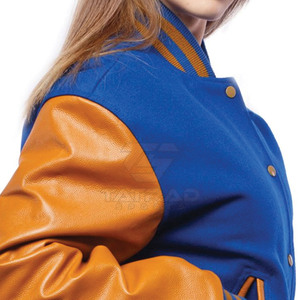 High Quality Women's Stylish Lettermen Jacket with Knitted Breathable Canvas <b>Fabric</b> - Product Image 5