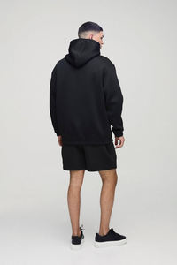 Ensemble double de shorts et de sweats à capuche 100% coton Logo personnalisé Épaule tombante Boxy Fit Twin Set pour hommes - Product Image 5