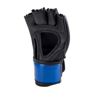 ถุงมือครึ่งนิ้วสีน้ำเงินหนังสีดำระบายอากาศถุงมือศิลปะการต่อสู้การจัดการแข่งขันการต่อสู้แบบมืออาชีพ - Product Image 3
