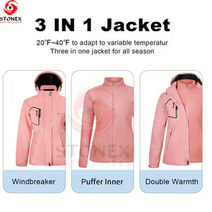Chaquetas Softshell Impermeables de Invierno para Mujer, Hechas en Pakistán, Talla Grande, para Exteriores, con Capucha, Cuello Transpirable, Logotipo Tejido en la Parte Delantera - Product Image 6