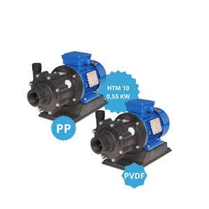 0,55kw ทำจาก PP หรือ PVDF สำหรับการจัดการกรดปั๊มน้ำปั๊มแรงเหวี่ยงแม่เหล็กคุณภาพสูงรุ่น HTM 10 PP PVDF พร้อมมอเตอร์ - Product Image 1