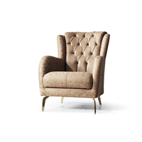 Canapé d'Angle Chesterfield Moderne en Tissu, Ensemble de Canapés de Salon Confortables, Mobilier de Salon de Luxe