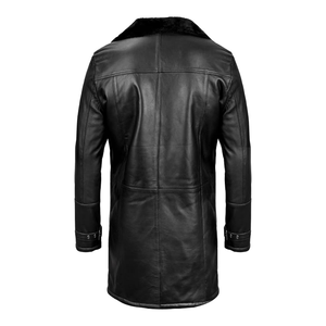 Chaqueta Bomber de Invierno Unisex Negra 100% Genuina de Piel de Oveja, Diseño Personalizado, Cortavientos, Transpirable, con Cuello Alto y Forro de Peluche - Product Image 2