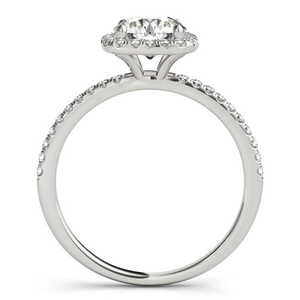 Square Halo Diamond <b>Bridal</b> Setting Ring & Band 0.33ct Palladium Fine <b>Jewelry</b> <b>Set</b> - Product Image 5