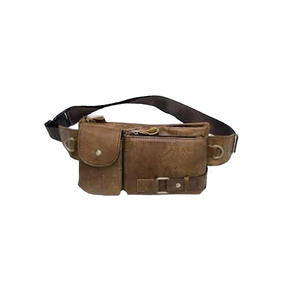 Sac banane unisexe en cuir véritable personnalisable avec fermeture éclair, design bandoulière, pratique, étanche, sac de poitrine de rangement - Product Image 2