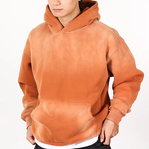 Sweat à capuche surdimensionné de luxe pour hommes et femmes personnalisé poids lourd 100% coton délavé à l'acide pour l'hiver vente en gros - Product Image 2