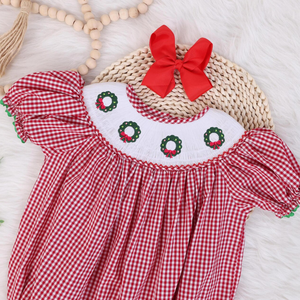 Robe en lin doux smocké faite à la main pour bébé filles Style décontracté pour le premier anniversaire de l'enfant en bas âge OEM Made in Vietnam - Product Image 5