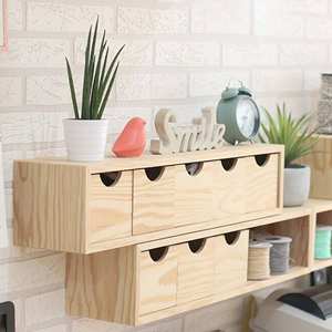 WELL HOME Mueble de Almacenamiento de Madera de Pino con 5 Cajones, 57x14x11.3cm - Product Image 3