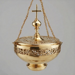 AltarScent Holy Flame Quemador de incienso de carbón antiguo Incensario de latón hecho a mano para ofrendas misas y espirituales - Product Image 2