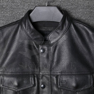 Chaleco de cuero sin mangas para otoño e invierno, Chaleco de cuero de la mejor calidad, Chaleco de cuero genuino transpirable - Product Image 4
