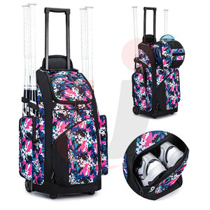 2020 nuevo modelo de bolsas de béisbol con 4 asas estilo informal forro de poliéster duradero cierre de cremallera y patrón de letras - Product Image 1