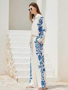 Ensemble long 2 pièces en mousseline de soie pure, sans manches, broderie, aspect magnifique, dernière collection de vêtements de créateur, forte demande, haute qualité - Product Image 4