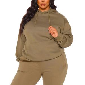 ชุดวอร์มผู้หญิงคุณภาพสูงแบบใหม่สำหรับฤดูหนาว ขายส่งแบบสองชิ้น มีฮู้ด สีพื้น แฟชั่นลำลอง ชุดกีฬา วิ่งจ๊อกกิ้ง - Product Image 5