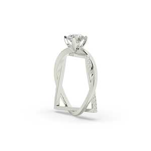 แหวนหมั้นโซลิแทร์แบบโบราณแหวนเพชรแบบสองโทน14K/18K ทองคำขาว CVD HPHT เครื่องประดับสำหรับงานแต่งงาน - Product Image 2