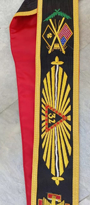 Personalizado Royal Arch diseño masónico bordado artesanías de alta calidad bordado a mano rojo delantal Sash Set costura Ronpex - Product Image 3