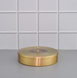 Spice <b>box</b> organizer in brass durable, rust-proof, with ergonomic lid easy to open and store fresh spices & <b>herbs</b> boxes - Product Image 1