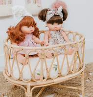 Vente en gros Lit de couchage écologique Berceau en rotin Berceau en osier Jouet pour bébé Berceau pour poupée Meubles pour enfants Bambou Unisexe