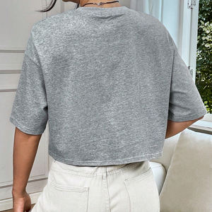 เสื้อครอปแฟชั่นฤดูร้อนสำหรับผู้หญิงเสื้อยืดเสื้อครอปสำหรับผู้หญิงออกแบบด้วยตัวเองเสื้อยืดผ้าฝ้าย - Product Image 5