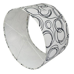 High Demand Embroidered <b>Drum</b> LampShade Handmade Premium White Cotton Linen Fabric with E27 Bulbholder for table lamp & desk lamp - Product Image 3