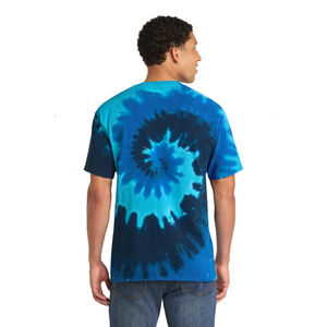 T-shirt en coton tie-dye fait main, design en spirale accrocheur, haut décontracté unisexe, tissu respirant et durable, haut pour homme, service OEM - Product Image 5