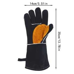 Guantes DE SEGURIDAD DE CUERO genuino con logotipo personalizado resistentes al fuego, transpirables, cómodos guantes de soldadura contra salpicaduras de Metal fundido - Product Image 3