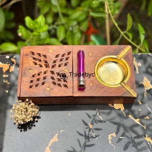 Tradebyd ที่เขี่ยบุหรี่ไม้ศิลปะทำด้วยมือถาดบุหรี่ไม้เป็นมิตรกับสิ่งแวดล้อมของขวัญที่วางเถ้ากลางแจ้งที่สมบูรณ์แบบ - Product Image 1
